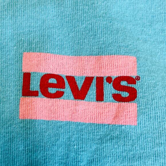 LEVI'S Aqua Cake Graphic Short Sleeve Crew Neck T-shirt Tee Cotton Unisex XS - Picture 10 of 13